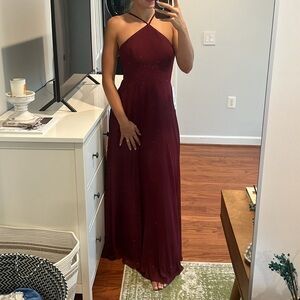 Azazie Bridesmaid Dress, Size 8, Color Cabernet, Perfect Fit, Slit